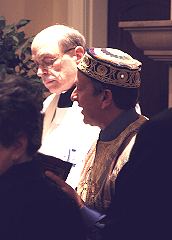 co-officiating with priest or minister